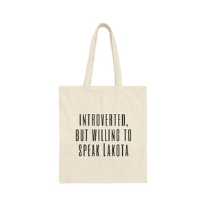 Introverted Lakota - Canvas Tote Bag