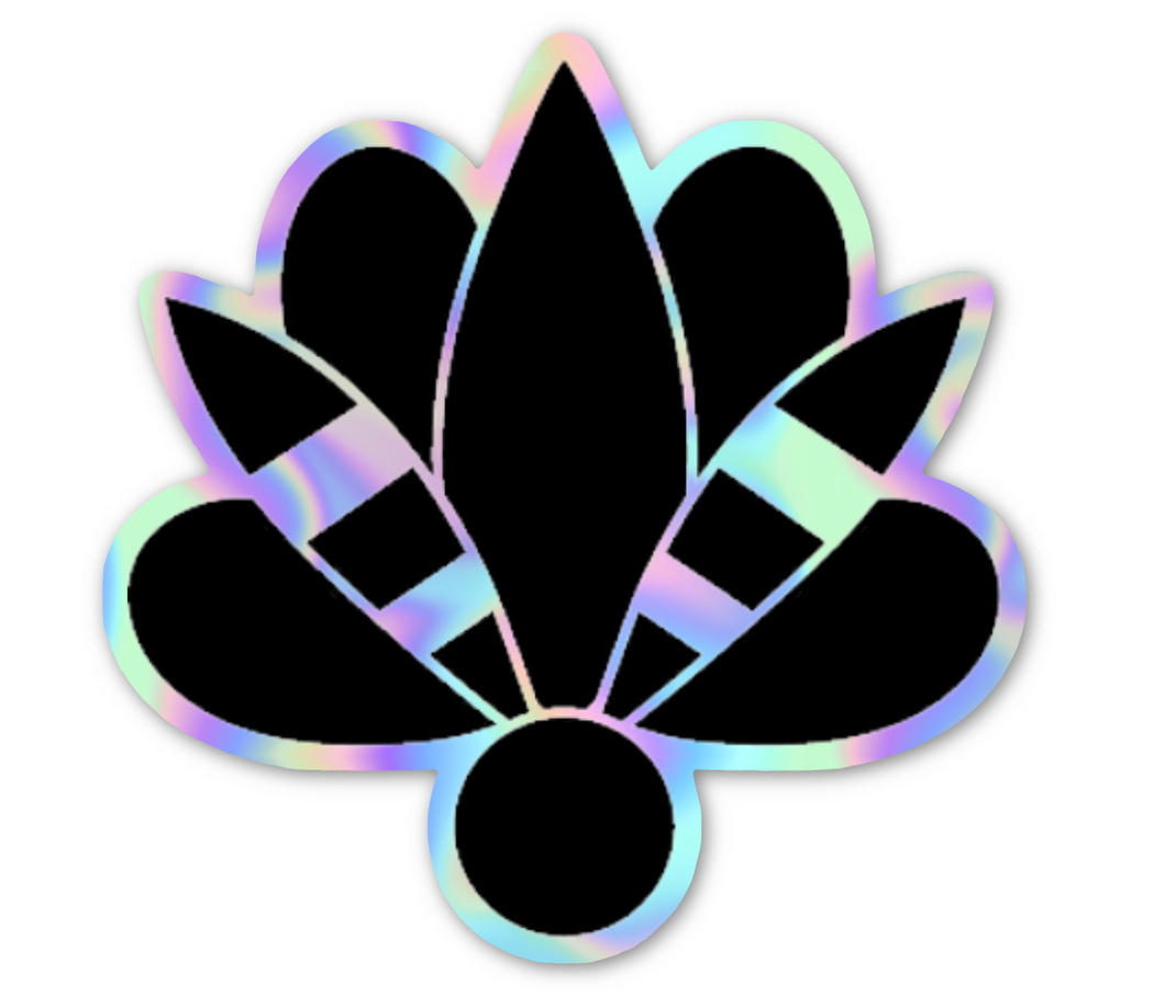 Wanáȟča-Gléǧa | Striped Flower - Holographic Sticker